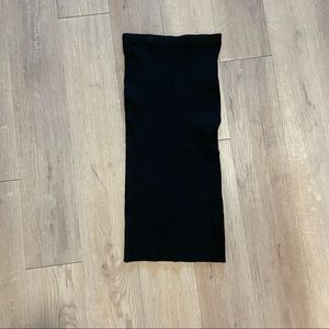 H&M Long Ribbed Knit Skirt in Black
